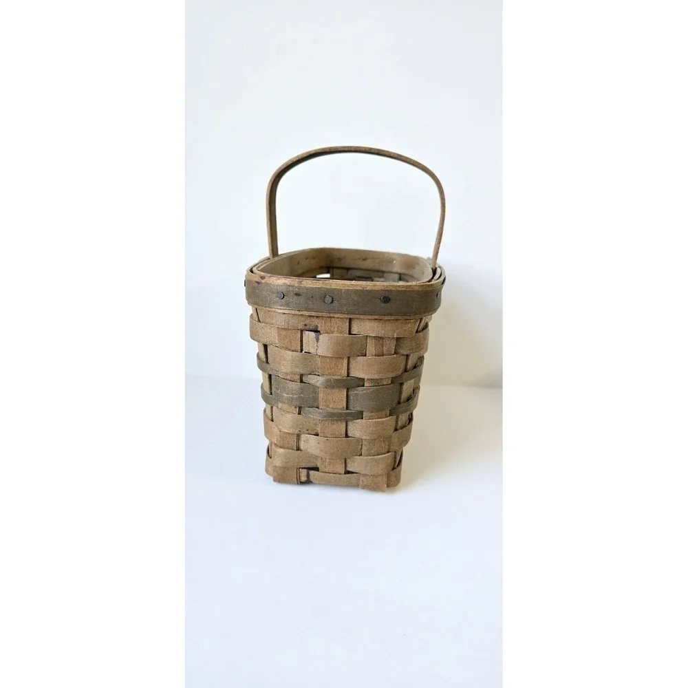 Vintage Longaberger‎ Basket 1981 Christmas Candle basket green stripe